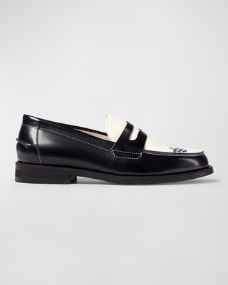 Men's Wilde Racing Flag Leather Penny Loafers