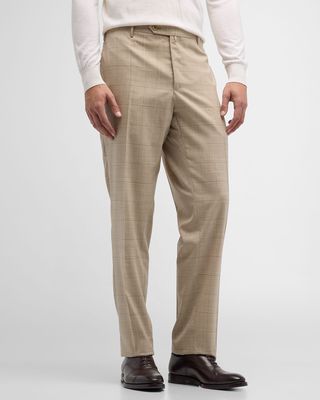 Men's Windowpane Straight Tailored Pants