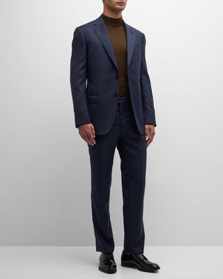 Men's Windowpane Wool Suit