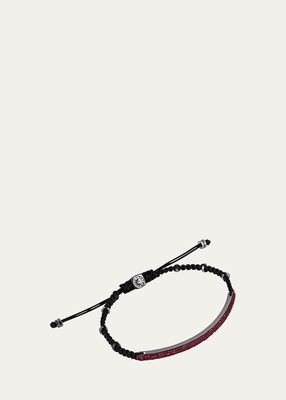 Men's Windsor Macrame Pull Bracelet with Rubies