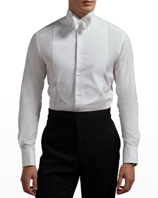 Men's Winged Pique-Bib Dress Shirt