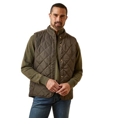 Men's Woodside Vest in Earth Polyester, Size: Small by Ariat