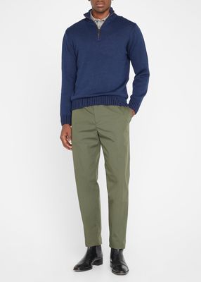 Men's Wool-Alpaca Mock Neck Sweater