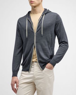 Men's Wool and Cashmere Full-Zip Hoodie