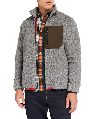 Men's Wool-Blend Jacket with Nylon Chest Pocket