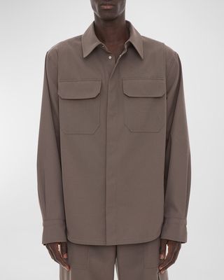 Men's Wool-Blend Military Shirt