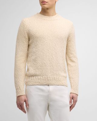Men's Wool-Cashmere Fisherman Crewneck Sweater