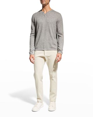 Men's Wool-Cashmere Henley Sweater