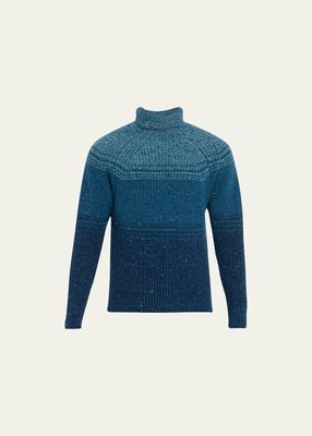 Men's Wool-Cashmere Landscape Boatbuilder Turtleneck Sweater