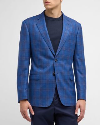 Men's Wool-Cashmere Plaid Blazer
