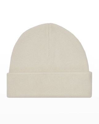 Men's Wool-Cashmere Solid Beanie Hat
