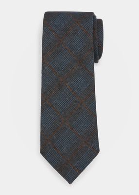 Men's Wool Check-Print Tie