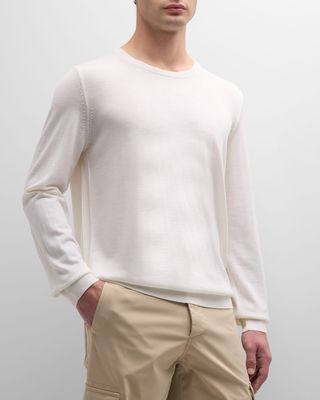 Men's Wool-Cotton Crewneck Sweater