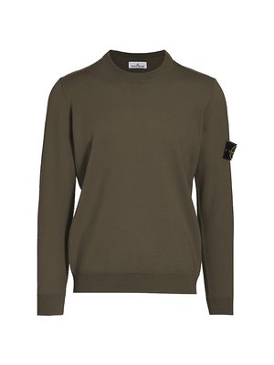 Men's Wool Crewneck Sweater - Olive - Size Medium