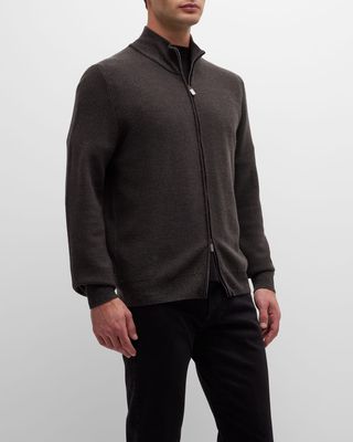 Men's Wool Full-Zip Sweater