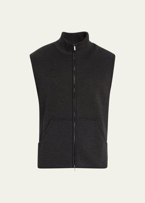 Men's Wool Knit Full-Zip Vest