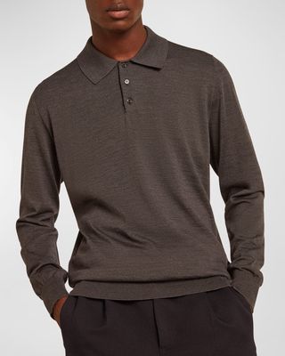 Men's Wool Knit Polo Shirt