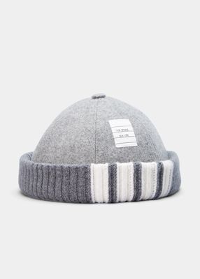 Men's Wool Knit Rib Brim Hat