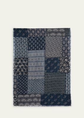 Men's Wool Patchwork Scarf