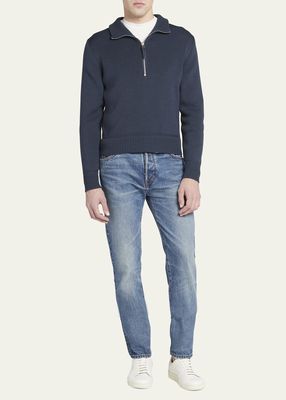Men's Wool-Silk Half-Zip Sweater