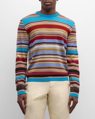 Men's Wool Stripe Crewneck Sweater