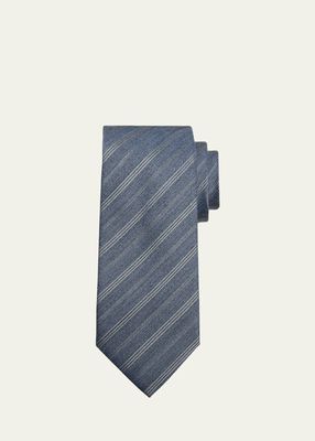 Men's Wool Stripe Jacquard Tie