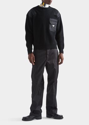 Men's Wool Sweater w/ Nylon Details