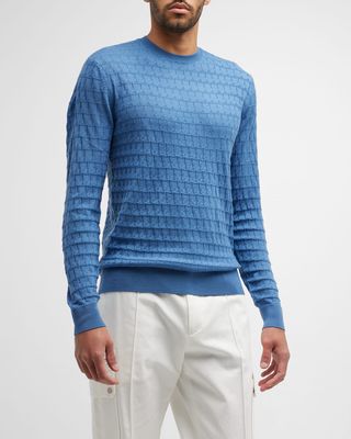 Men's Wool Textured Crewneck Sweater