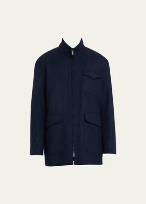 Men's Wool Three-Pocket Overcoat