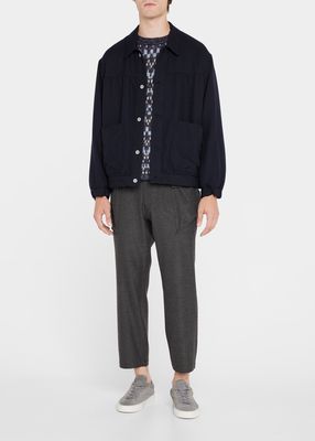 Men's Wool Twill Patch-Pocket Jacket