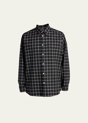 Men's Wool Windowpane Sport Shirt