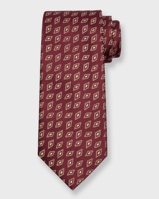 Men's Woven Diamond Silk Tie