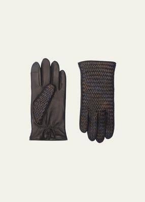 Men's Woven Leather Gloves