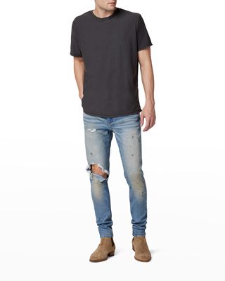 Men's Zack Destroyed Side-Zip Skinny Jeans