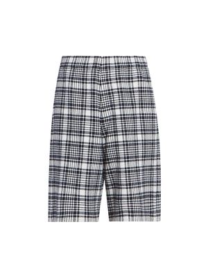 Men's ZEGNA x The Elder Statesman Checked Wool-Blend Shorts - White Blue Check - Size Small