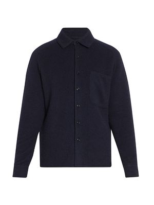 Men's ZEGNA x The Elder Statesman Oasi Cashmere Button-Front Shirt - Navy - Size Small