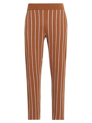 Men's ZEGNA x The Elder Statesman Striped Cashmere Joggers - Vicuna Lilac Stripe - Size Small