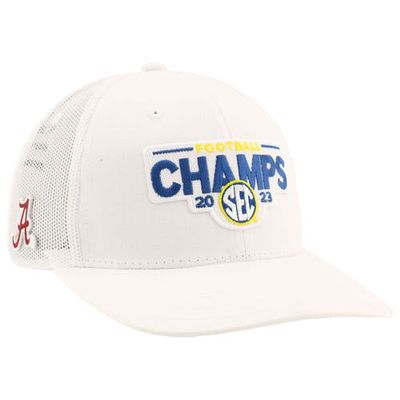 Men's Zephyr White Alabama Crimson Tide 2023 SEC Football Conference Champions Locker Room Adjustable Trucker Hat