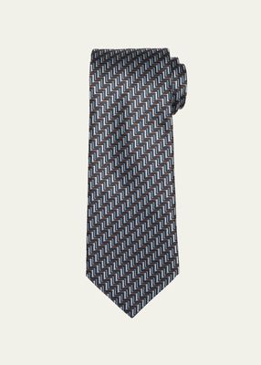 Men's Zigzag Jacquard Silk Tie