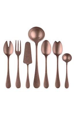 Mepra Pewter 7-Piece Place Serving Set in Rose Gold