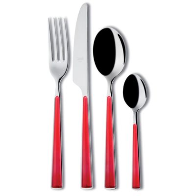 Mepra Primavera 24 Piece Cutlery Set in Red 24 Piece