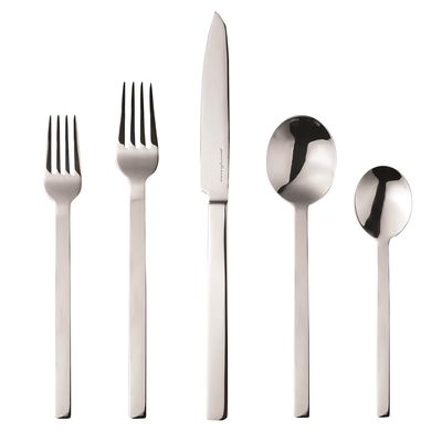 Mepra Stile By Pininarina 5 Piece Place Set with Steak Knife in Stainless Steel 5 Piece