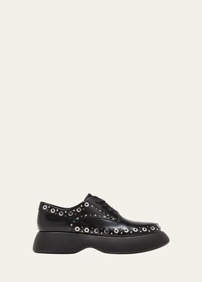 Mercer Grommet Leather Lace-Up Loafers