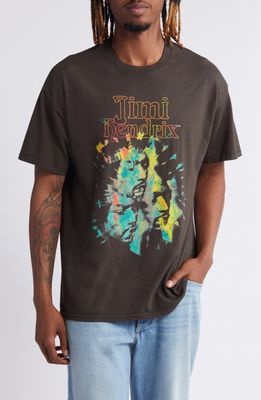 Merch Traffic Jimi Hendrix Starburst Cotton Graphic T-Shirt in Black Pigment 