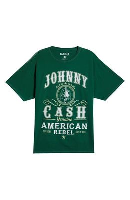 Merch Traffic Johnny Cash American Rebel Cotton Graphic T-Shirt in Forrest Green