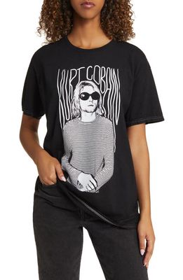Merch Traffic Kurt Cobain Graphic T-Shirt in Black Pigment Dye