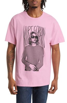 Merch Traffic Kurt Cobain Graphic T-Shirt in Pink Pigment Dye