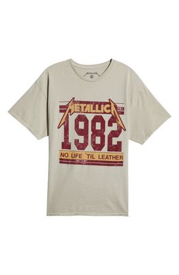 Merch Traffic Metallica 1982 Collegiate Cotton Graphic T-Shirt in Sand