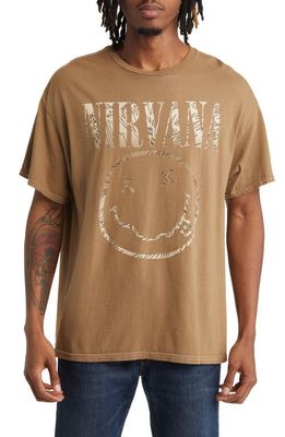 Merch Traffic Nirvana Graphic T-Shirt in Brown Pigment Dye