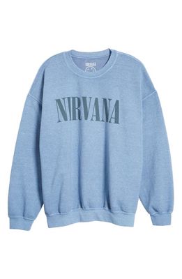 Merch Traffic Nirvana Smiley Graphic Sweatshirt in Blue